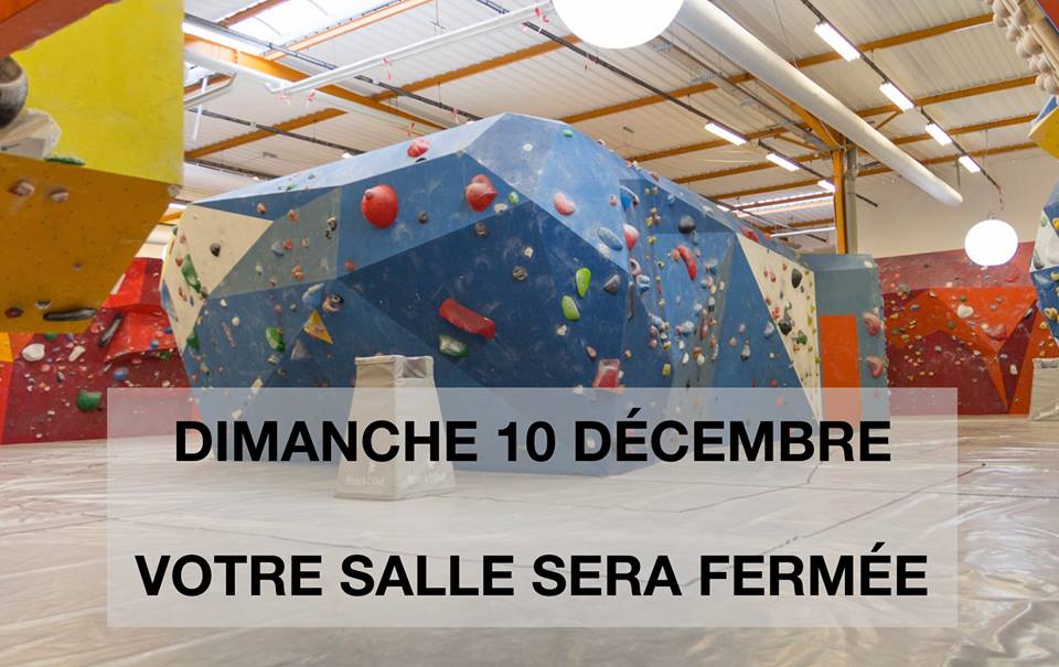 Salle fermée le dimanche 10 décembre