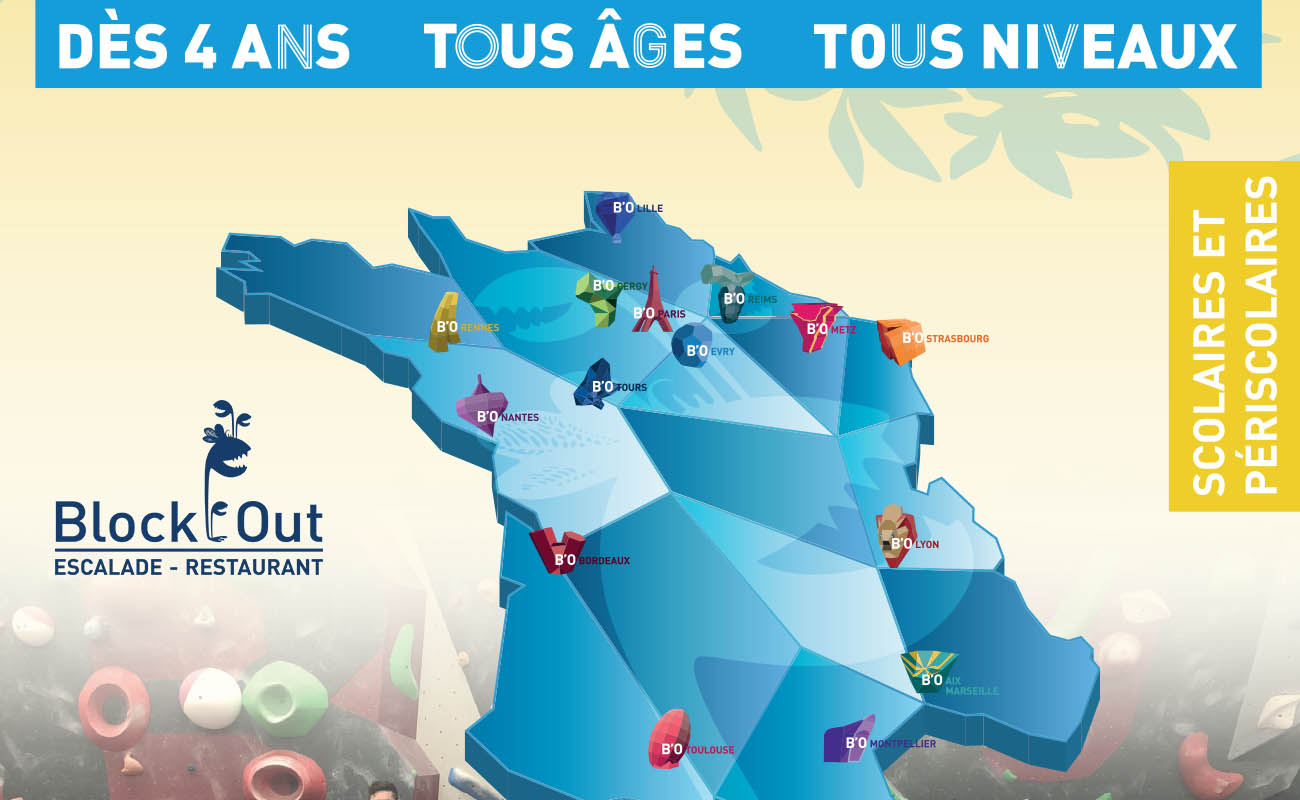 Block’Out propose une activité escalade spécifique aux acteurs du scolaire et périscolaire partout en France