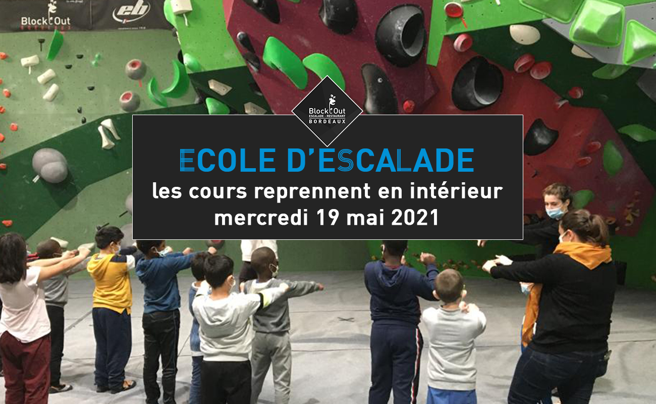 École d'escalade : les cours reprennent le mercredi 19 mai 2021 !