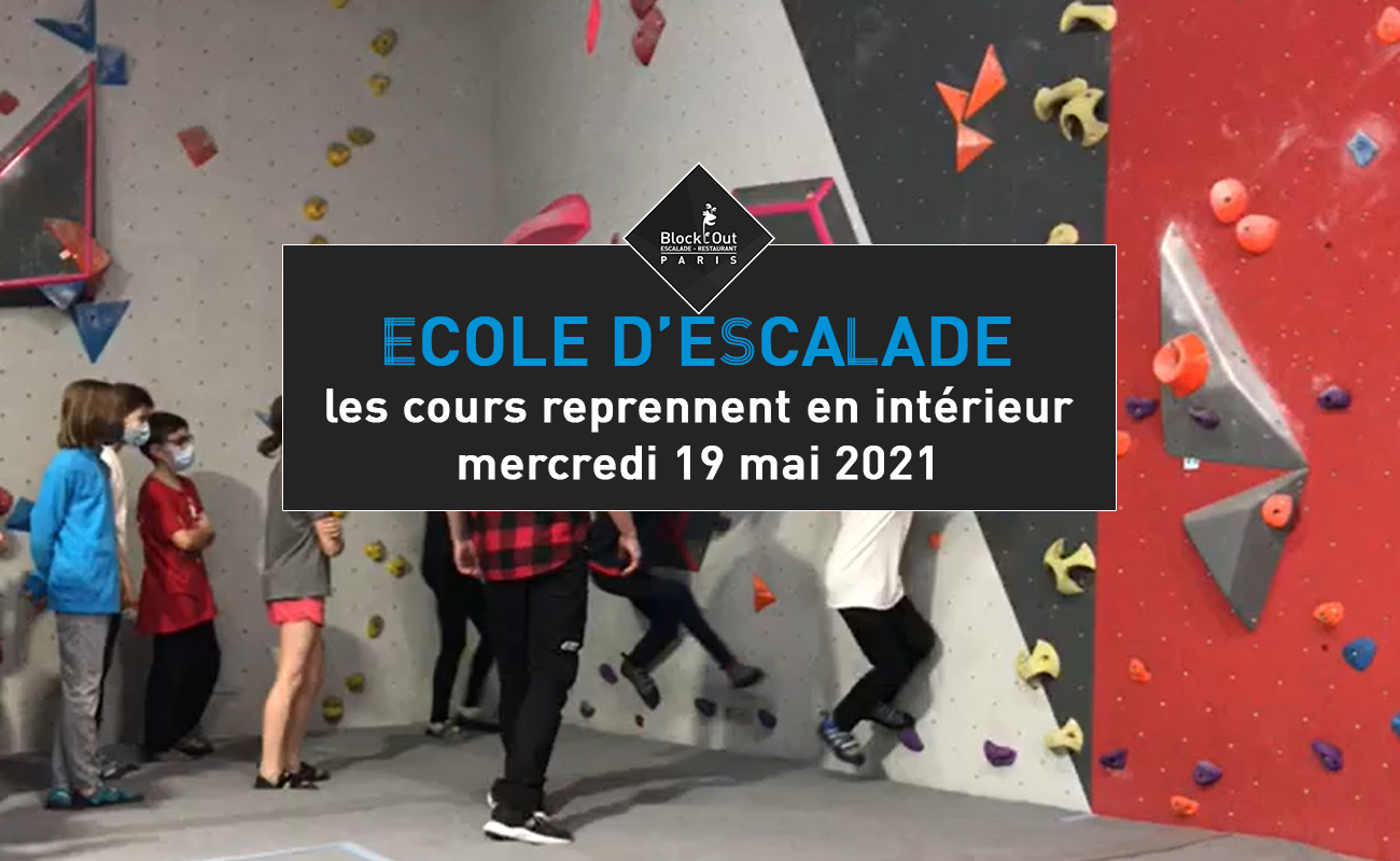 École d'escalade : les cours reprennent le mercredi 19 mai 2021 !