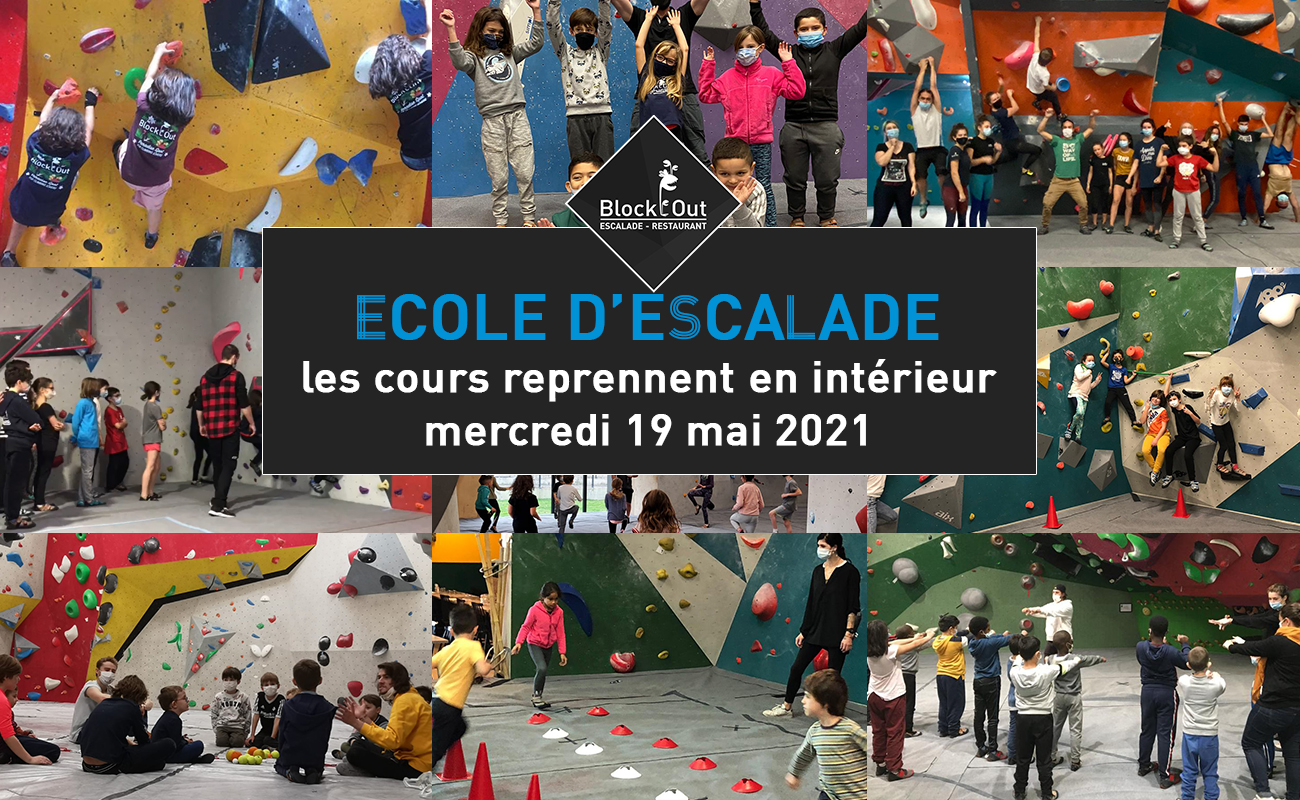 École d'escalade : les cours reprennent le mercredi 19 mai 2021 !