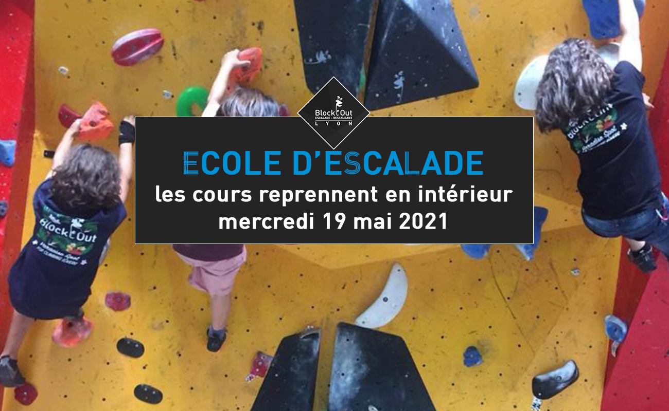 École d'escalade : les cours reprennent le mercredi 19 mai 2021 !