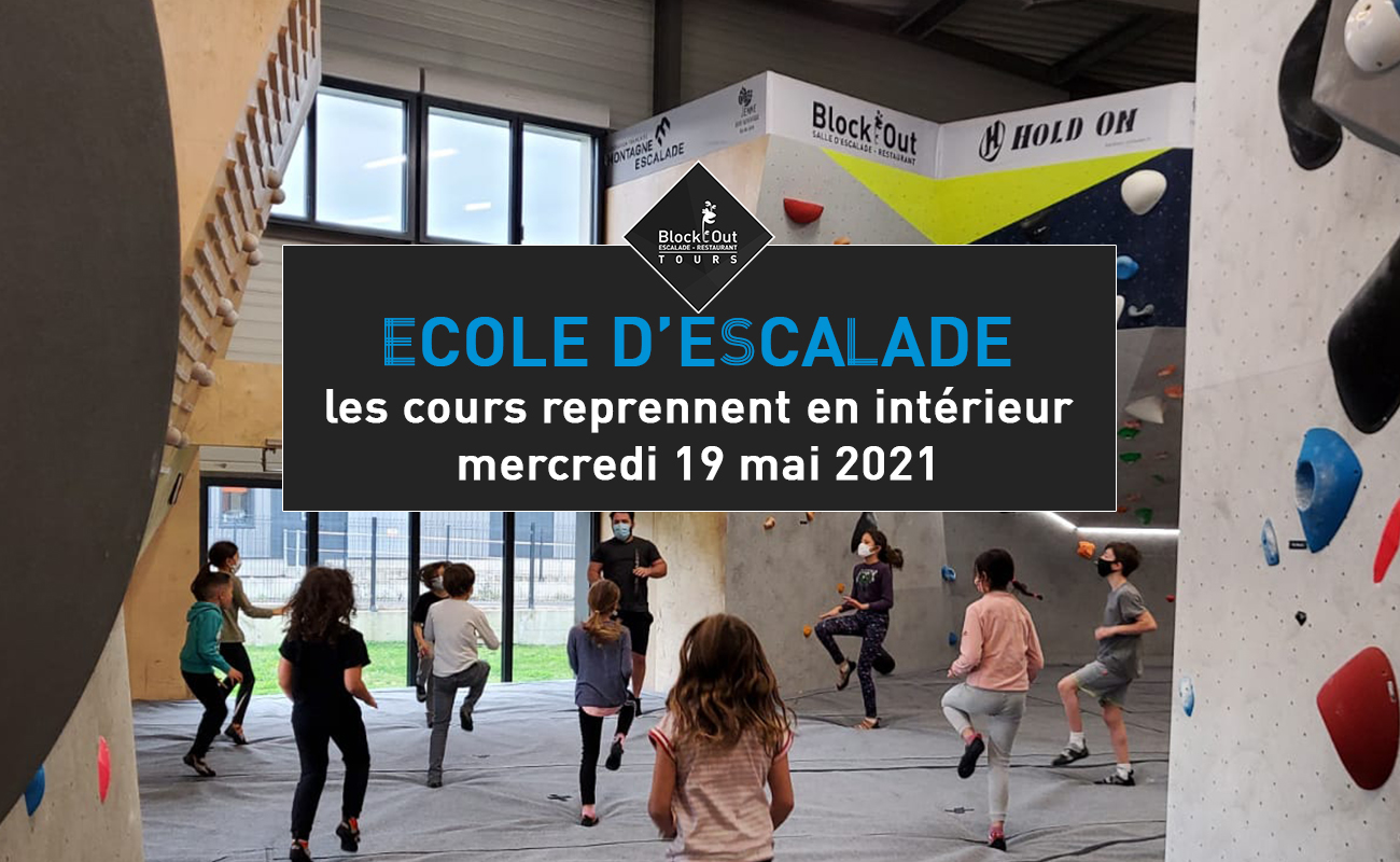 École d'escalade : les cours reprennent le mercredi 19 mai 2021 !