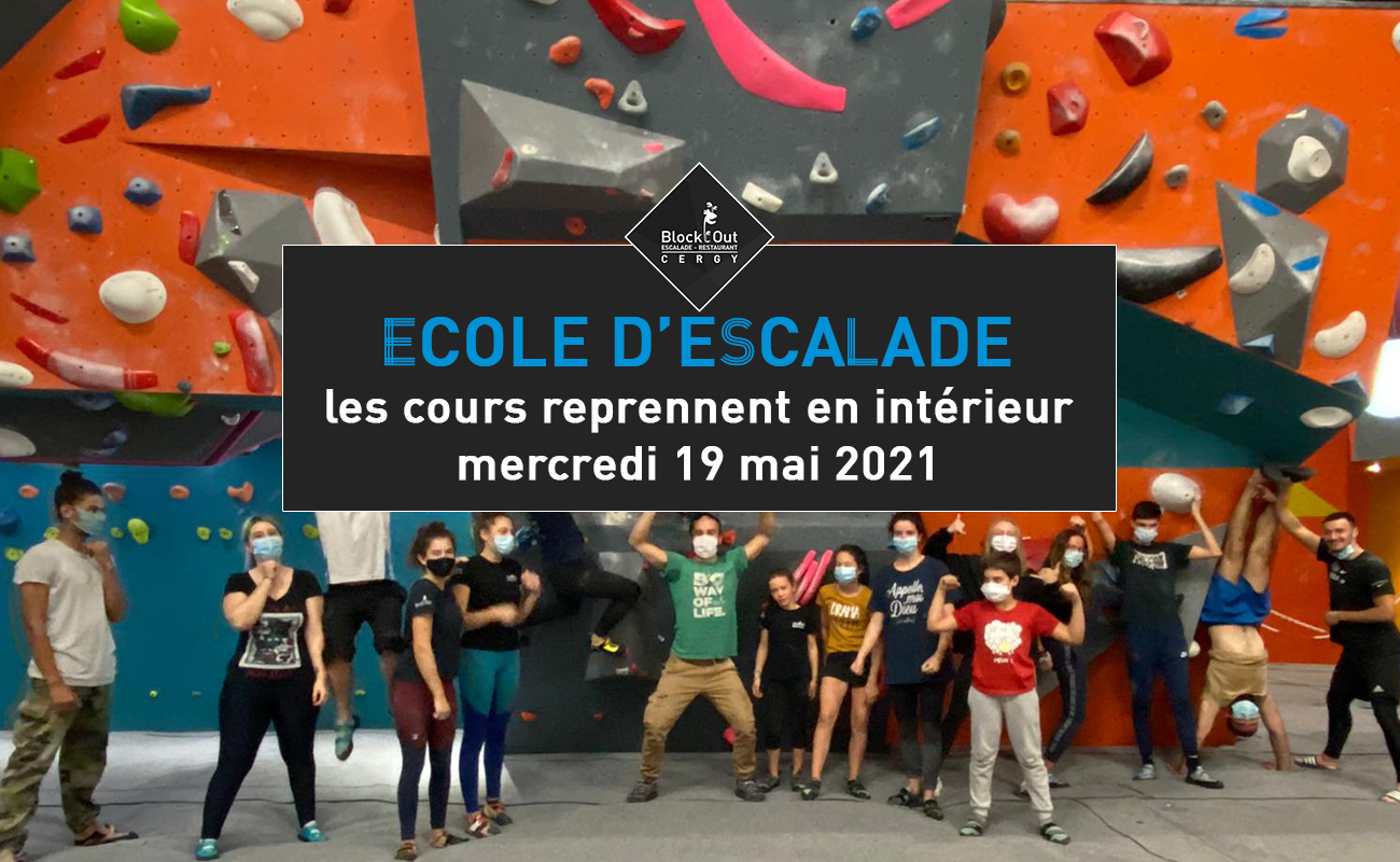 École d'escalade : les cours reprennent le mercredi 19 mai 2021 !