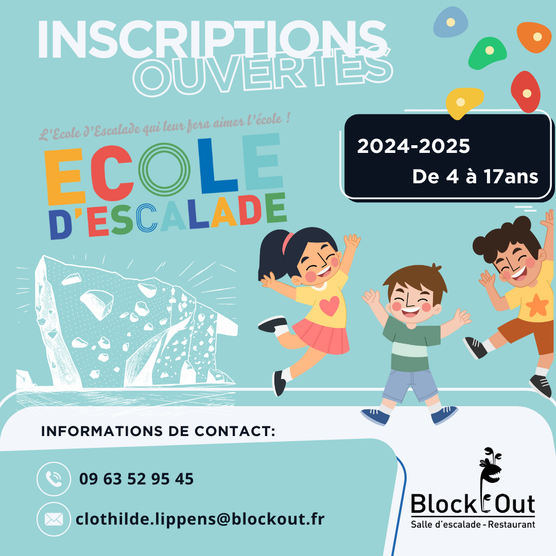 Inscriptions à notre école d'escalade 